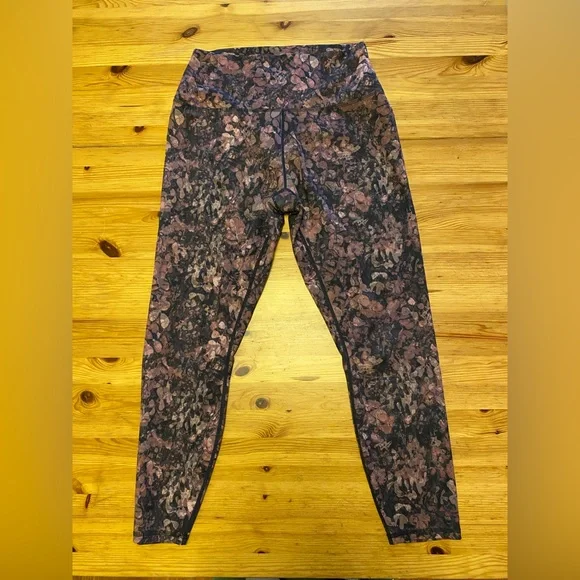 RBX Pink & Purple Patterned Floral Yoga Leggings Size Large - Picture 3 of 6
